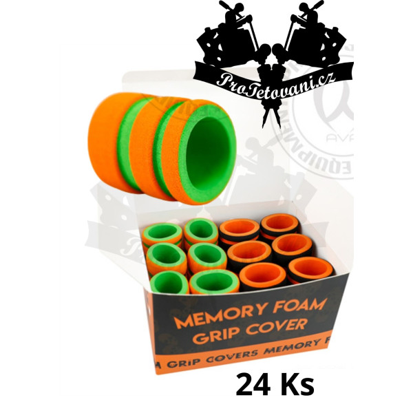 Návleky na tetovací grip s paměťovou pěnou Green 24 Ks