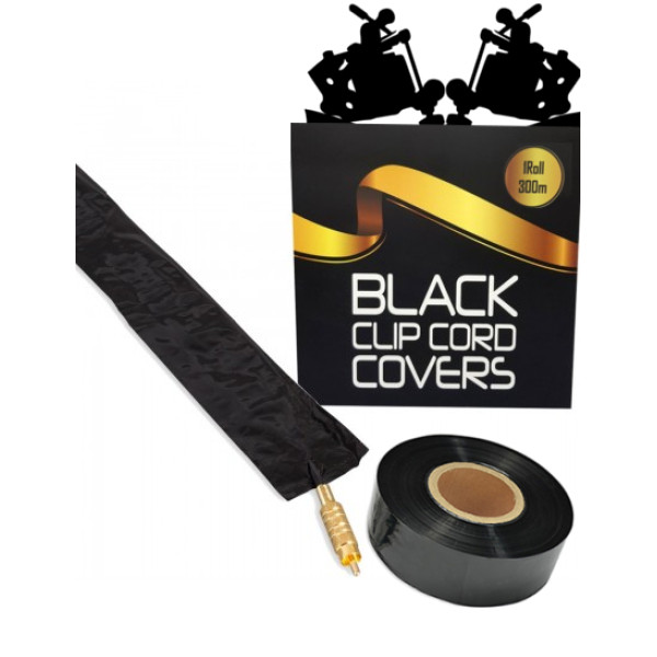 Neprůhledný clip cord obal Black 300m celá role