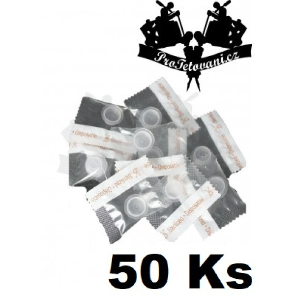 Nízké sterilní kalíšky na tetovací barvu 50ks 8 x 12 mm