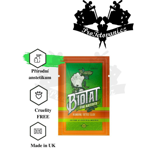 BIOTAT Tattoo Glide znecitlivující pracovní gel 10g SHOT