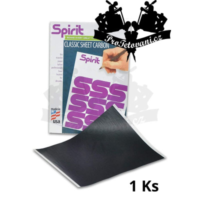 Obtiskovací papír Spirit Classic Sheet Carbon pro přenos tetovacích motivů 1ks