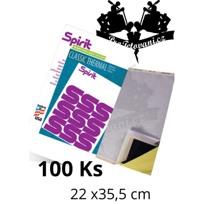 Obtiskovací papír Spirit Classic Thermal pro přenos tetovacích motivů Extra Long BALENÍ 100 Ks
