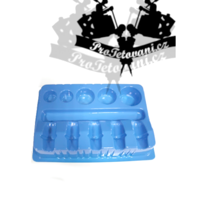Odkládací paleta na tetovací cartridge a kalíšky modrá
