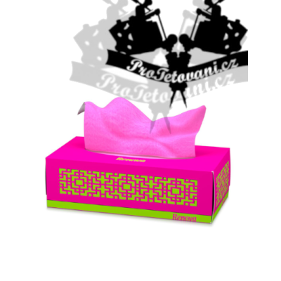 Papírové kapesníky na tetování biologicky rozložitelný PINK