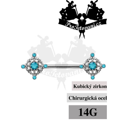 Piercing do bradavky Aqua Ornate