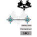 Piercing do bradavky Aqua Ornate