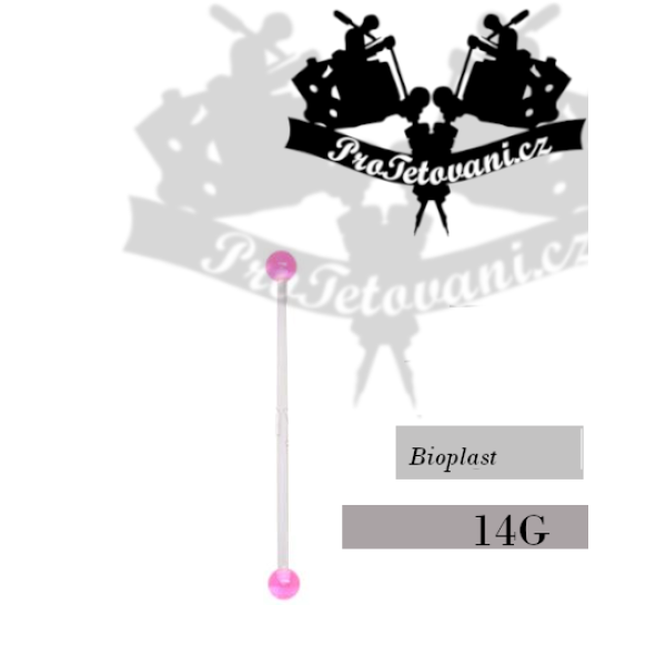 Piercing do pupíku Bioplast bioflex PINK