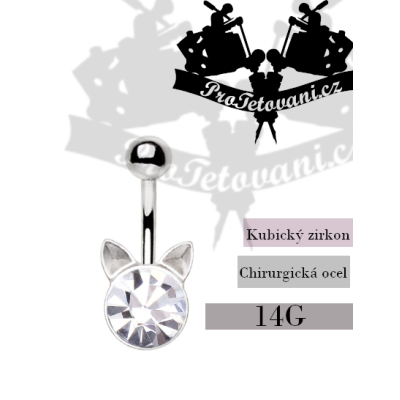 Piercing do pupíku Crystal Cat