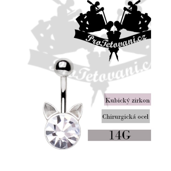Piercing do pupíku Crystal Cat