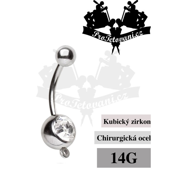 Piercing do pupíku Crystal Ring