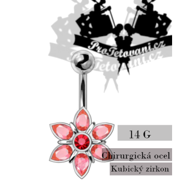 Piercing do pupíku Pinky Flower
