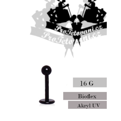 Piercing do rtu Labret UV Akryl Black