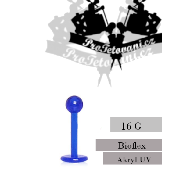 Piercing do rtu Labret UV Akryl Blue