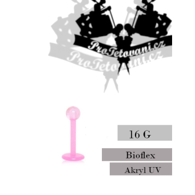 Piercing do rtu Labret UV Akryl Pink