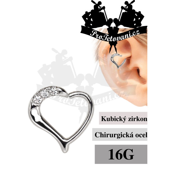 Piercing Silver Hearth key hole do ucha