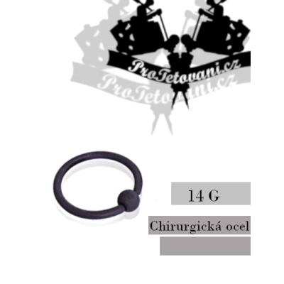 Piercing Kroužek s kuličkou MATE BLACK