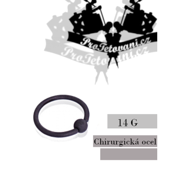 Piercing Kroužek s kuličkou MATE BLACK