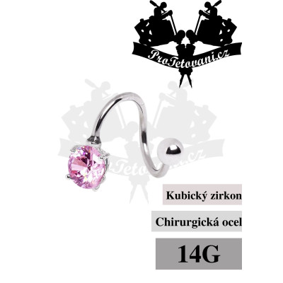 Piercing Twist Crystal PINK