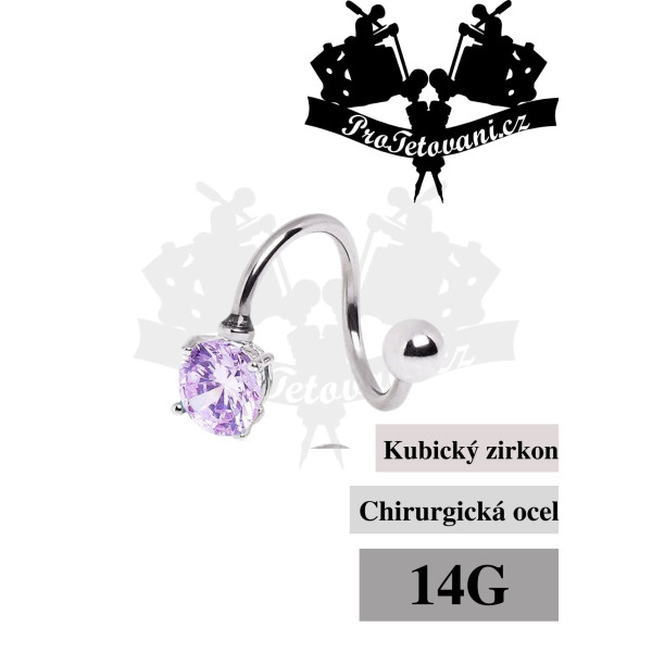 Piercing Twist Crystal PURPLE