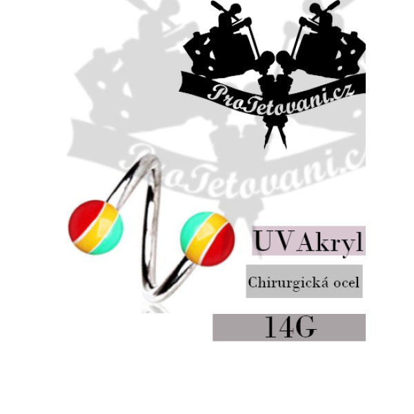 Piercing Twist UV Jamaican Balls