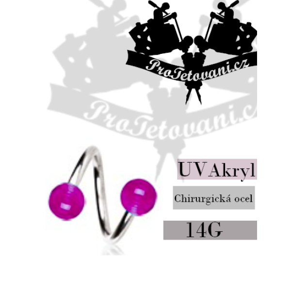 Piercing Twist UV Purple Balls