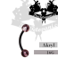 Piercing banánek akryl Marble Black AK3