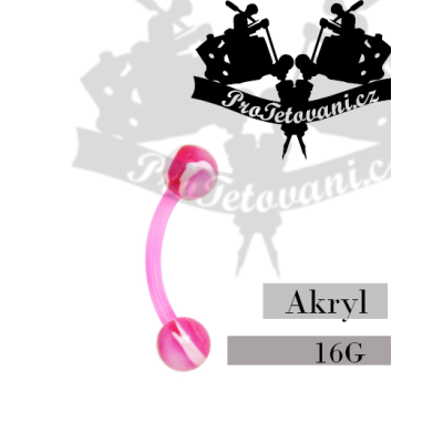 Piercing banánek akryl Marble Pink AP3
