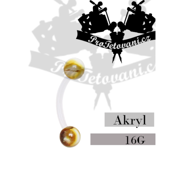 Piercing banánek akryl Marble Green AG3