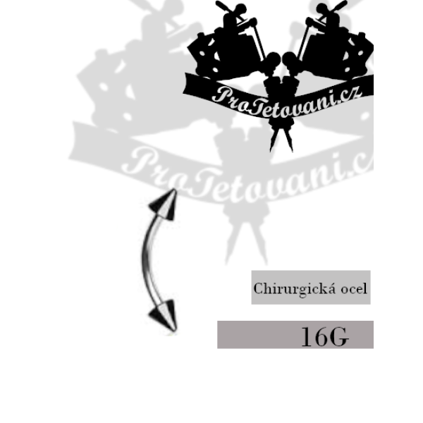 Piercing banánek do obočí Black Spikes