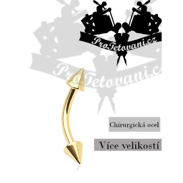 Piercing banánek do obočí Golden Spikes