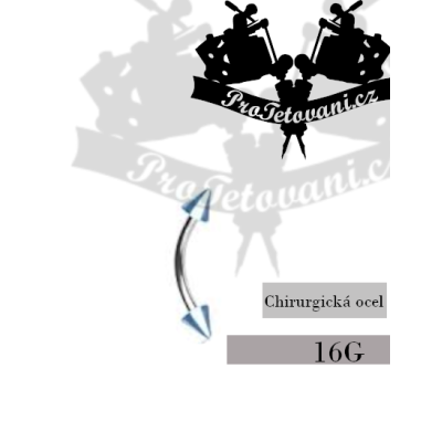 Piercing banánek do obočí Light blue Spikes