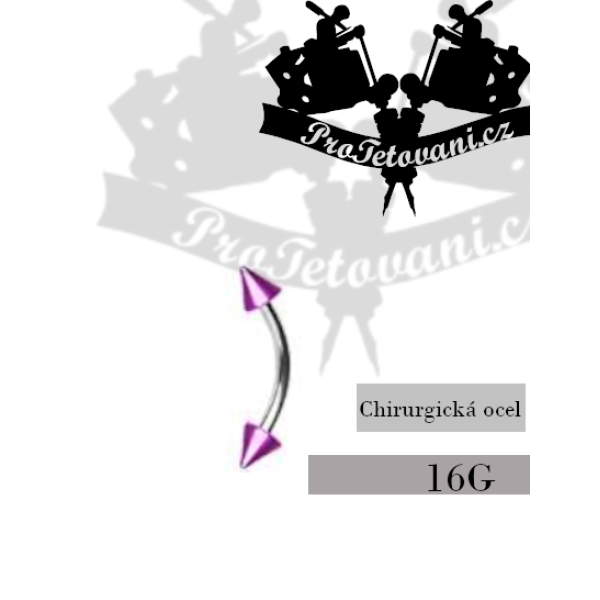 Piercing banánek do obočí Purple Spikes