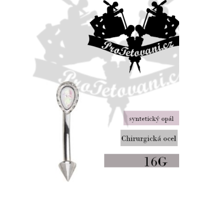 Piercing banánek do obočí White Opal