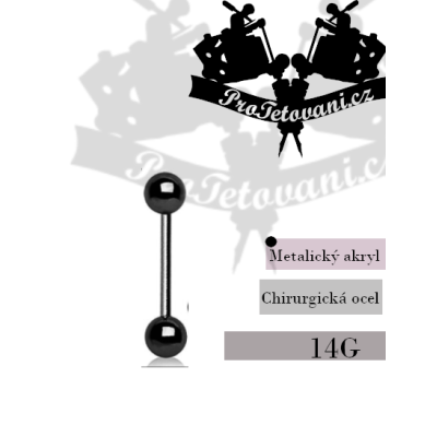 Piercing činka Metalic Black