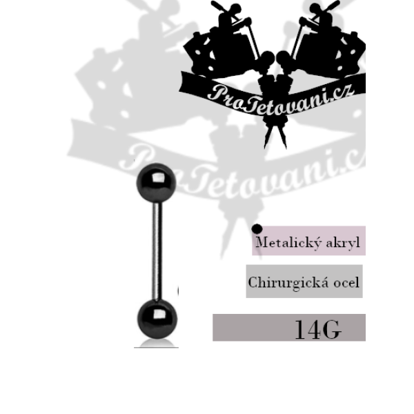 Piercing činka Metalic Black