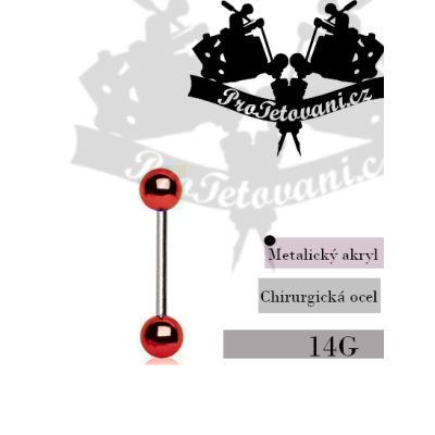 Piercing činka Metalic Red