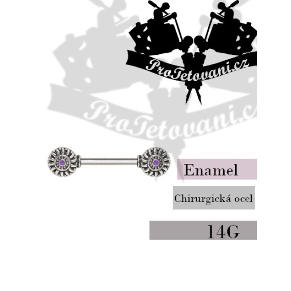 Piercing do bradavky Purple wheel