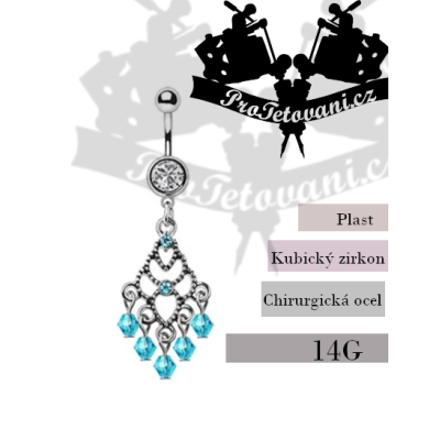 Piercing do pupíku Aqua Chandelier