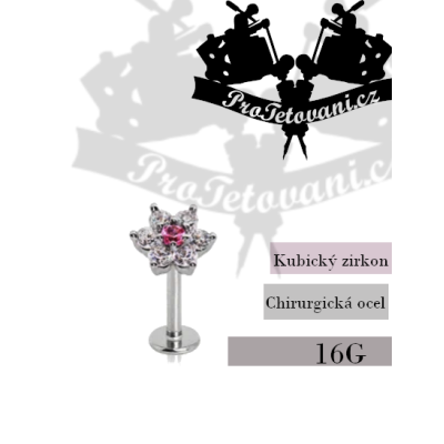 Piercing do rtu Labret Pink Flower