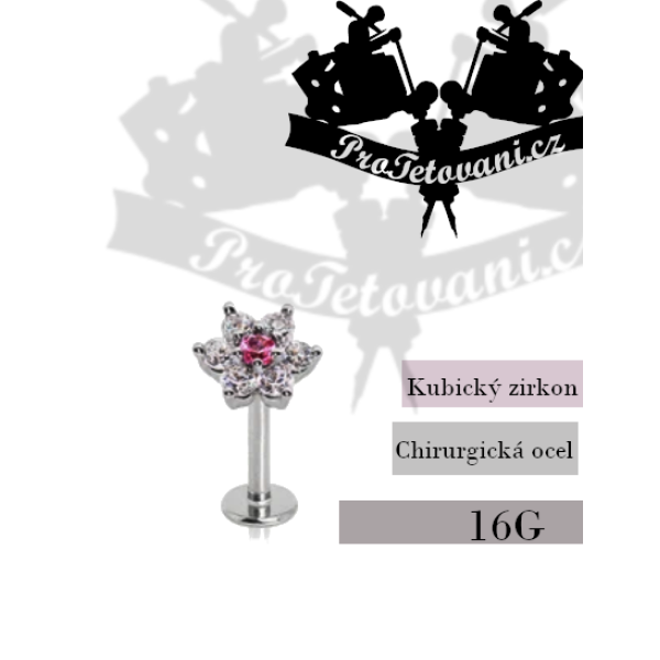 Piercing do rtu Labret Pink Flower