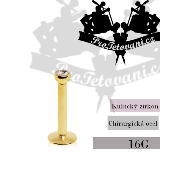 Piercing do rtu Labret Press Fit Gold Gem