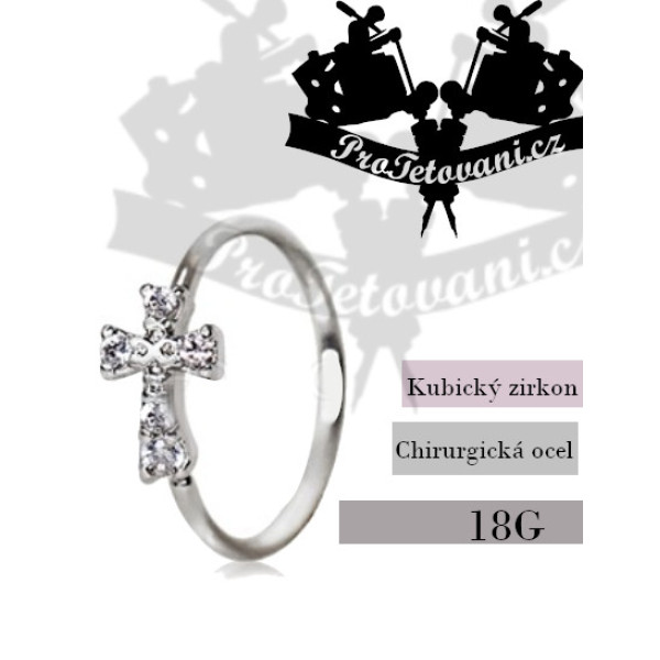 Piercing kroužek Cross