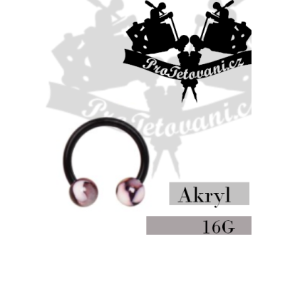 Piercing podkova akryl Marble Black AK2