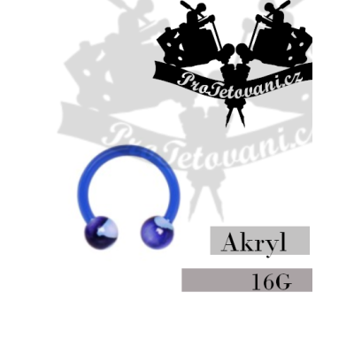 Piercing podkova akryl Marble Blue AB2