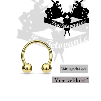 Piercing podkova Golden Balls 