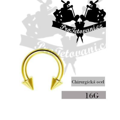 Piercing podkova Golden Spikes 