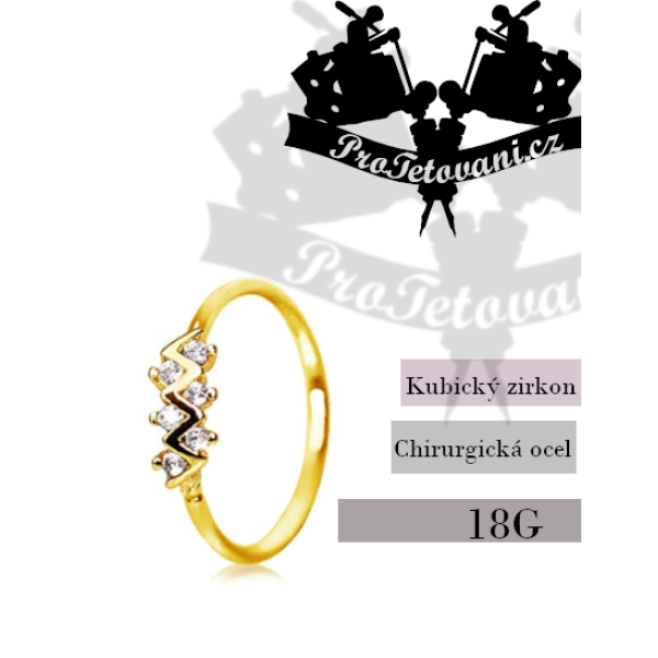 Piercing kroužek Zig-Zag