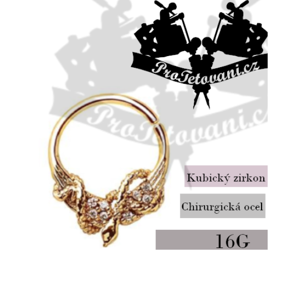 Piercing Septum kroužek Gold Snake