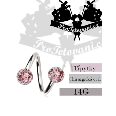 Piercing Twist Glitter Pink Balls