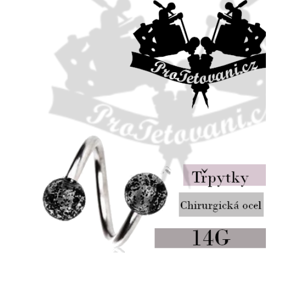 Piercing Twist Glitter Black Balls